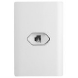 Conjunto RJ45 ( Rede Internet ) 4x2 - Novara Branco Brilhante Cromado
